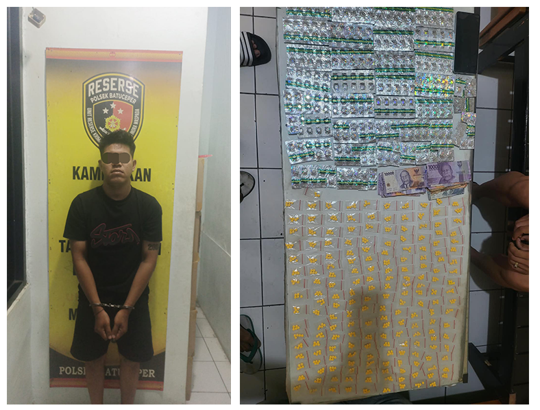 Polsek Batuceper Amankan Terduga Pengedar Hexymer dan Tramadol, Ratusan Butir Disita