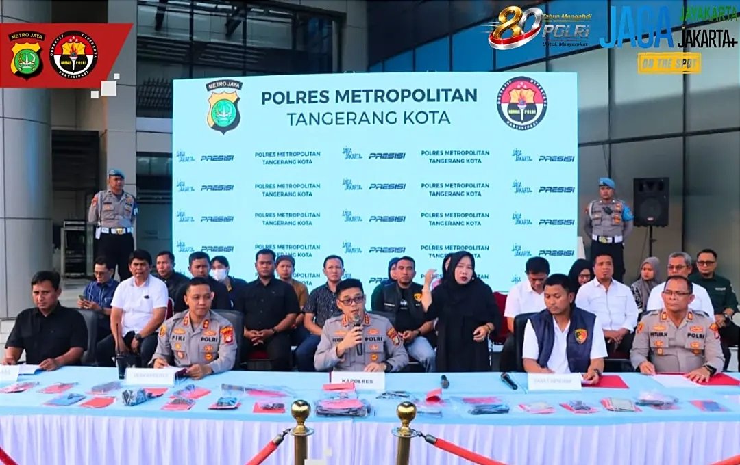 Dua Pekan Polres Metro Tangerang Kota Bongkar 59 Kasus, Sita 33 Motor dan 3 Senpi dengan 38 Tersangka