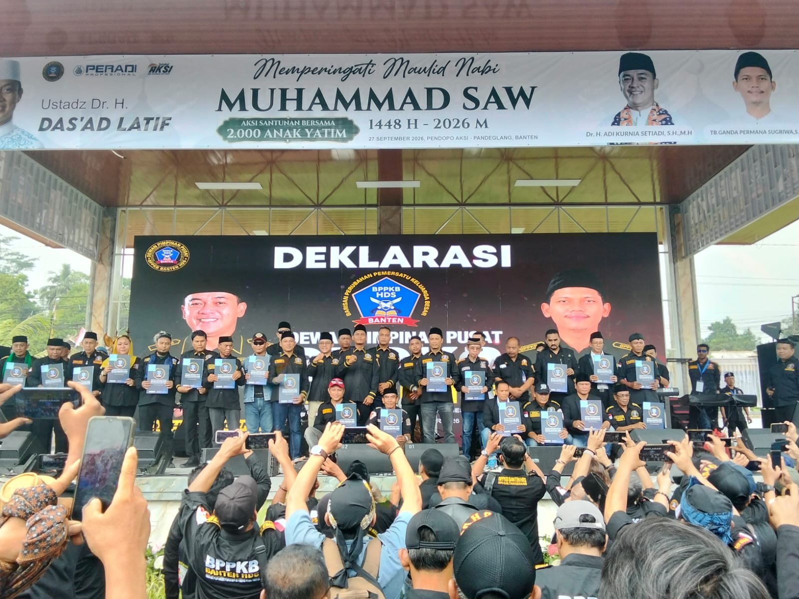 Deklarasi BPPKB HDS di Pandeglang, Ribuan Anggota Hadir, 2.000 Anak Yatim Disantuni