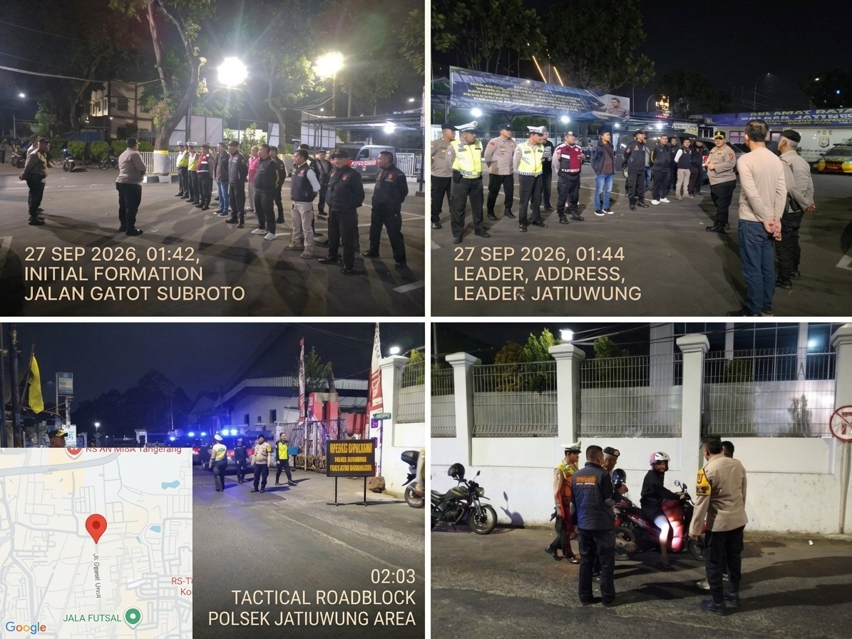 Razia Dini Hari, Polsek Jatiuwung Sisir Wilayah Antisipasi Tawuran dan Curanmor
