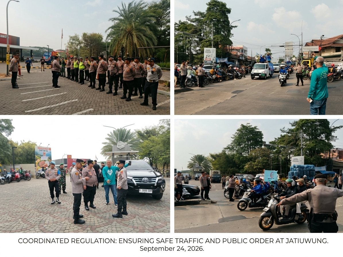 Kapolres Metro Tangerang Kota Pantau Langsung Pengamanan Massa Buruh di Jatiuwung