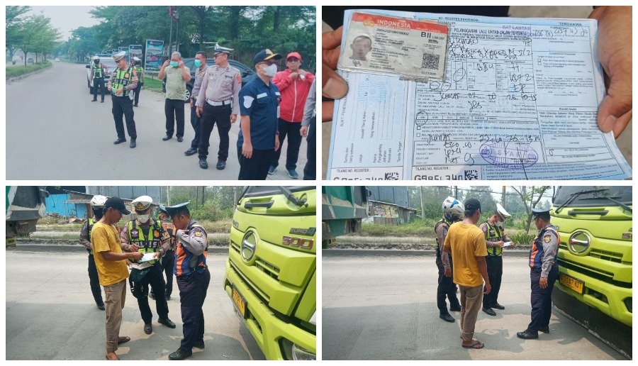 Satlantas Polres Cilegon Bergerak, Tertibkan Truk Tambang dan Parkir Liar di Jalur Lingkar Selatan
